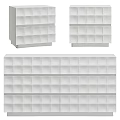 Modern White Entryway And Side Cabinet With Multi Tiered Grid Design 3d model