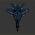 Detailed Blue Fighter Jet Model With Streamlined Body And Missile Attachments
