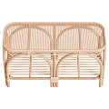 Modern Rattan Tea Table With Arched Legs And Lower Shelf Design