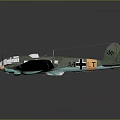 3D Model of Green Aerospace Airplane With Black Cross and Wooden Wing Tips
