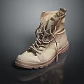 High Top Beige Casual Boots With Lace Up Design And Textured Outdoor Sole