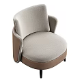 Modern Accent Chair With Light Gray And Brown Upholstery Soft Armrests And Slim Legs