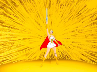 Game And Movie Character In Red Cape With Golden Costume Holding Sword On Yellow Background 3d model