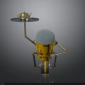 Unique Robot With Yellow Body Holding Gold Teapot On Blue Tray