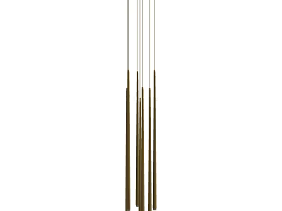 Elegant Modern Chandelier with Slim Brass Rods and Minimalist Design for Contemporary Interior 3d model