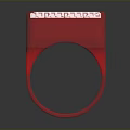 Red Cube Shaped Button Practical Daily Life Product With White Text