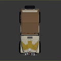 Beige Jeep Prism Cruise With Brown Top Yellow Eagle Graphic Black Tires Gold Rims