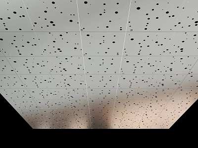 Modern Perforated Ceiling Design For Interior Spaces With Decorative Dots 3d model