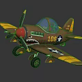 Vintage Airplane Model With Red Nose Propeller And Star Emblem Number 106