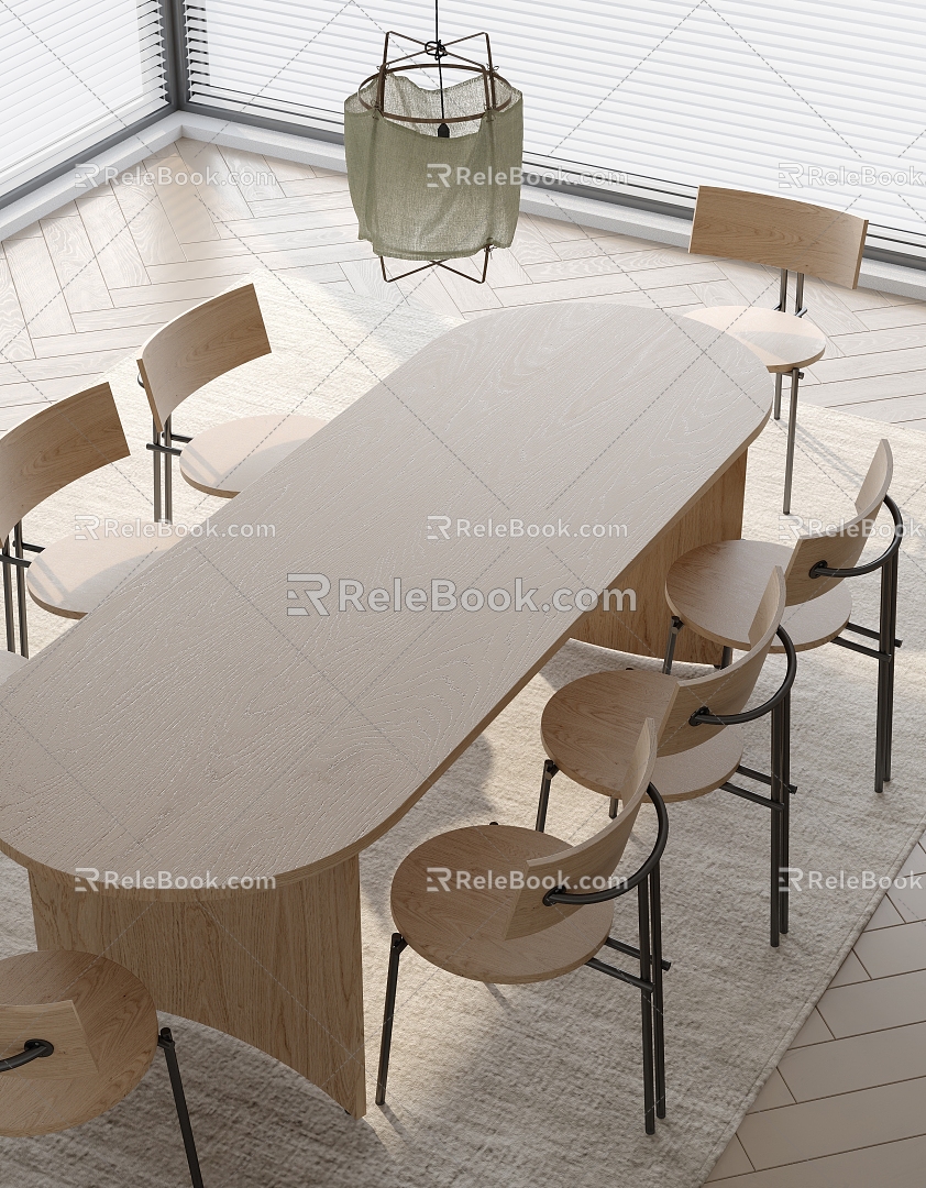 Modern Dining Table and Chair Combination 3d model