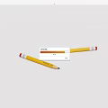 Two Yellow Pencils with Red Eraser Tips on White Background