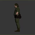 Green Military Uniform Game Movie Character With Black Gloves Brown Boots And Gear