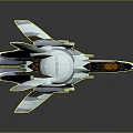 Detailed 3D Model Of Advanced Futuristic Aerospace Spacecraft For Cosmic Exploration