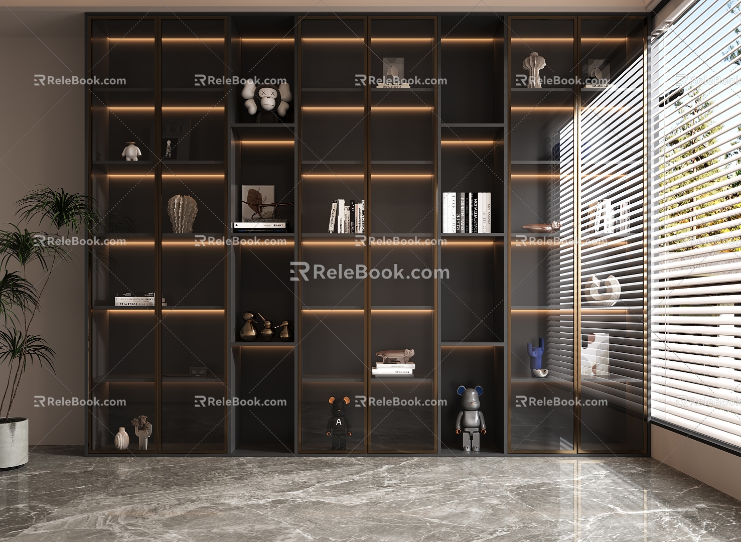 decorative cabinet bookcase model