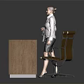 Modern Wooden Reception Desk Design With Comfortable Chairs And Interior Furniture