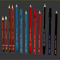 Modern Design Assorted Color Pens With Red Blue Black Options And Brand Logos