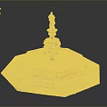 Elaborate Fountain Architecture With Octagonal Base Multi-tiered Steps Ornate Carvings And Statue