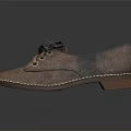 Fashionable Taupe Lace Up Suede Shoes With Brown Sole And Stitching Details