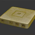 White Square Electronic Network Device With Multiple Ethernet Ports And Cooling Vents