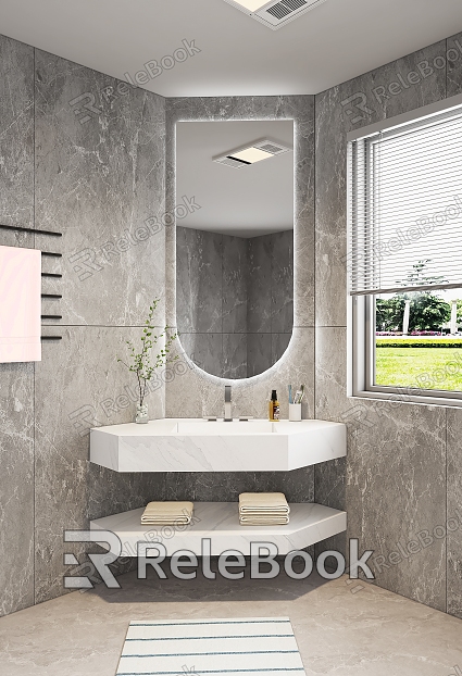 Modern Bathroom Cabinet Rock Board Bathroom Cabinet model