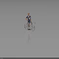 Isolated White Racing Bike With Cyclist In Sportswear On Dark Studio Background