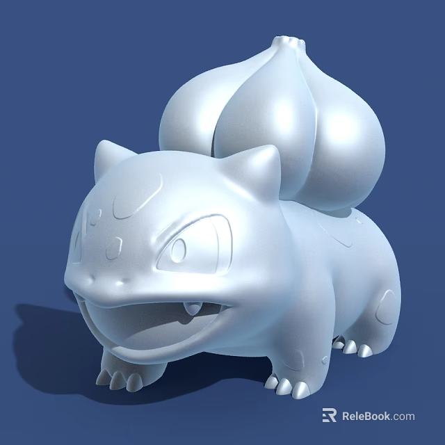 Silver Decorative Figurine Set With Animal Design Large Tail And Expressive Face 3d model 