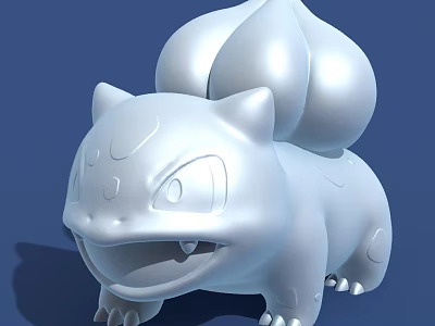 Silver Decorative Figurine Set With Animal Design Large Tail And Expressive Face 3d model