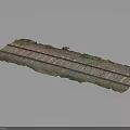 Detailed Railroad Track Model With Multiple Tracks And Green Scenic Layout Design