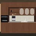 Middle Style Wine Cabinet Sideboard 3d model