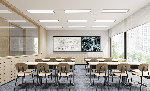 Modern Classroom Ordinary Classroom 3d model