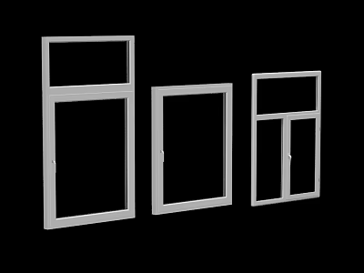 White Frame Casement Windows With Various Design Styles For Home Use 3d model