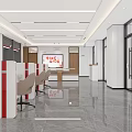 Dongguan Bank Modern Lobby Interior With Waiting Area Sofas And Self Service Devices