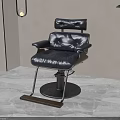 Minimalist Black Leather Armchair with Metal Frame and Wooden Footrest in Indoor Space
