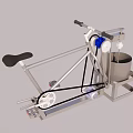 Manual Operated Mechanical Device With Metal Frame Seat Pedals And Mixing Bucket