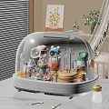 White Baby Gear Organizer With Bottles Cups Toys And Feeding Items