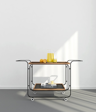 Modern Dining Car Storage Trolley 3d model