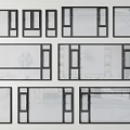 modern floor-to-ceiling windows 3d model