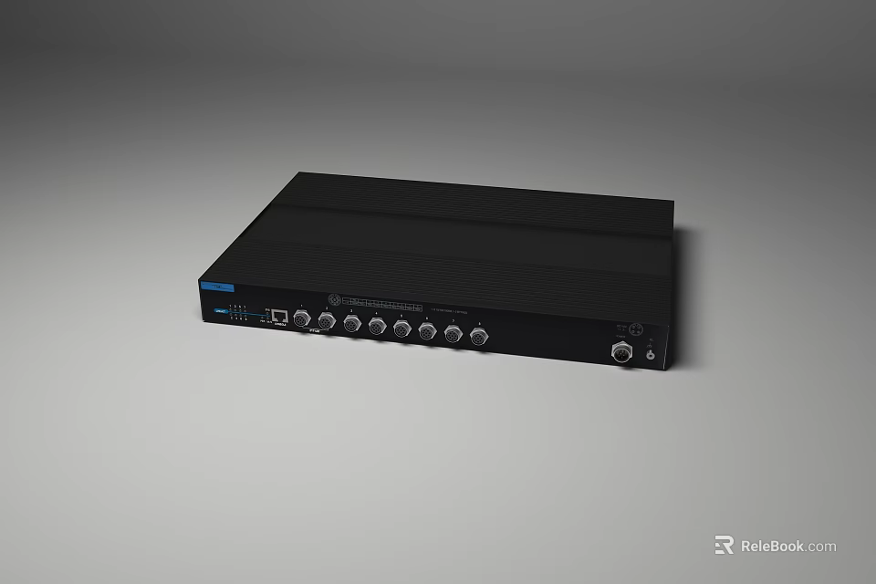 Black Commercial Desktop Equipment With Multiple Connectivity Ports For Business Use 3d model 