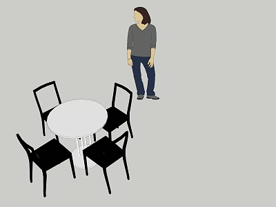 Modern leisure table and chair combination leisure table and chair 3d model