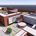 Red Brick School Architecture College Architecture University School Architecture 3d model
