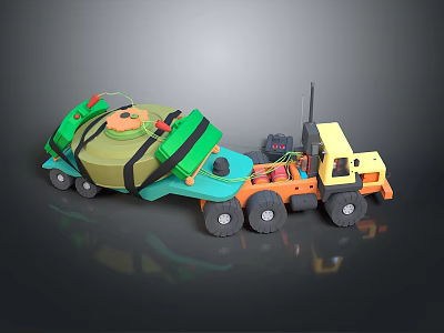 Heavy Duty Functional Tanker Truck With Large Storage Tank And Multiple Wheels 3d model