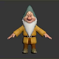 Cartoon Gnome Character With Blue Hat White Beard And Yellow Coat Standing On Gray Background