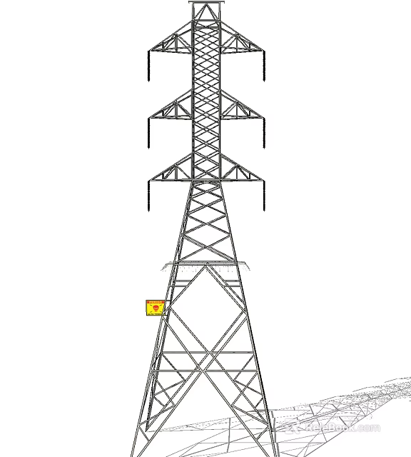 Industrial Equipment Electricity Pylon Steel Lattice Structure for High Voltage Power Transmission 3d model 