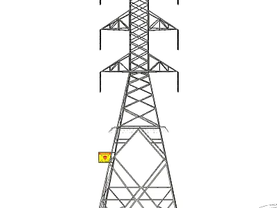 Industrial Equipment Electricity Pylon Steel Lattice Structure for High Voltage Power Transmission 3d model