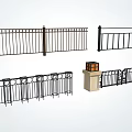 Wrought Iron Railings Showcasing Various Decorative Patterns And Sleek Designs 3d model