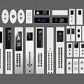 Modern Switch Panels In Various Designs With Digital Displays Buttons And Symbols