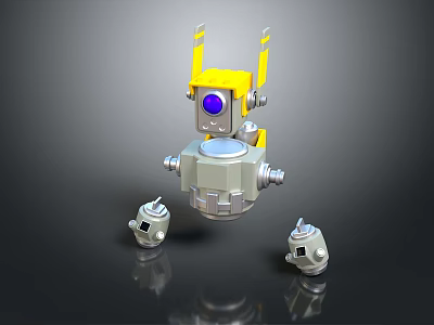 Robot Assistant Small Robot Butler Robot Butler Figure Game Figure 3d model