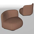 Stylish Brown Single Sofa Featuring Woven Texture Rounded Shape And Modern Design For Home Decor 3d model