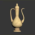 Elegant Golden Household Vessel With Lid Two Handles And Round Base