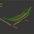 Comfortable Hammock Chair With Red And White Striped Fabric And Wooden Stand